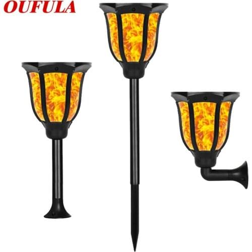 Solar Garden Lawn Lamp Flame Waterproof Outdoor Light Sensor Garden Wall Lamp Torch Lamp IP65