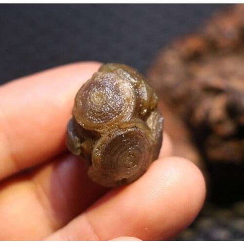 Big Treasure Talisman Power Cool Chinese Inner Mongolia Alashan Desert Agate Natural Eye Bead Amulet With A Hole Timestown D12b