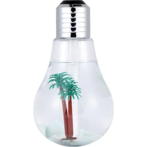 Bulb Humidifier 400ml USB Air Humidifier Colorful LED Night Lamp Essential Oil Diffuser for Home Office