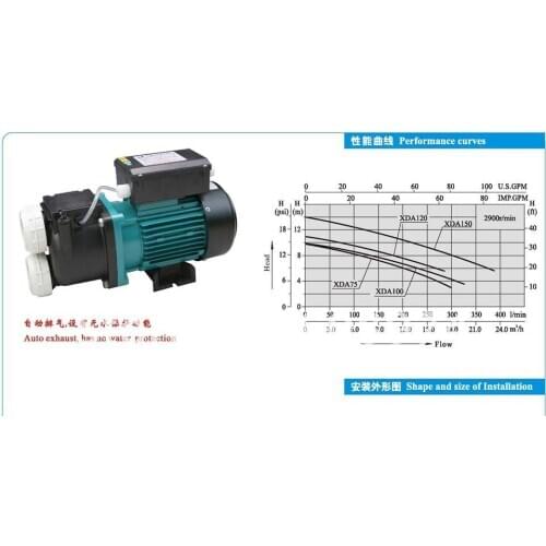 XDA150 with 1.1kw/1.5HP SPA Pump & hot tub pump & bathtub pump