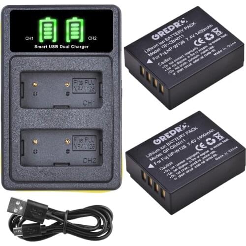 Charger and NP-W126 NP-W126S Battery for Fujifilm NP W126 W126S X-T2 X-T3 X-T1 X-H1 X-T20 X-Pro2 X-Pro1 X-M1 X-E3 X100F X-E2