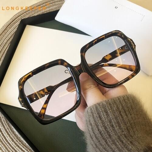 2020 Fashion Oversized Square Sunglasses Women Luxury Leopard Gradient Sun Glasses Female Vintage Brand Designer Eyewear Oculos