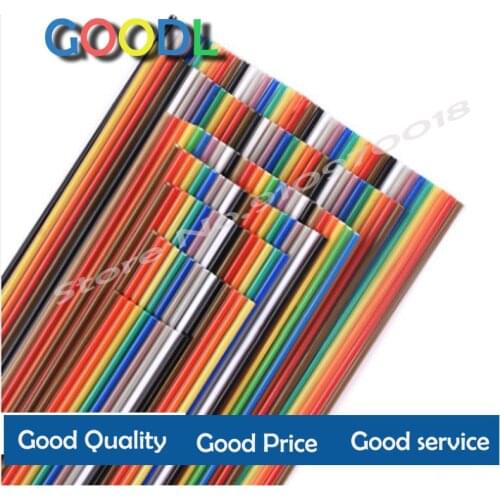 1Meter 10P/12P/14P/16P/20P/26P/34P/40P/50P 1.27mm PITCH Color Flat Ribbon Cable Rainbow DuPont Wire for FC Dupont Connector