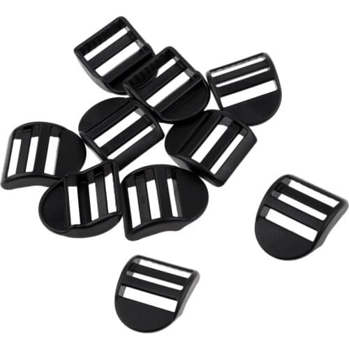 10 Pieces Plastic Ladder Lock Slider Side Release Buckle for Backpack Straps