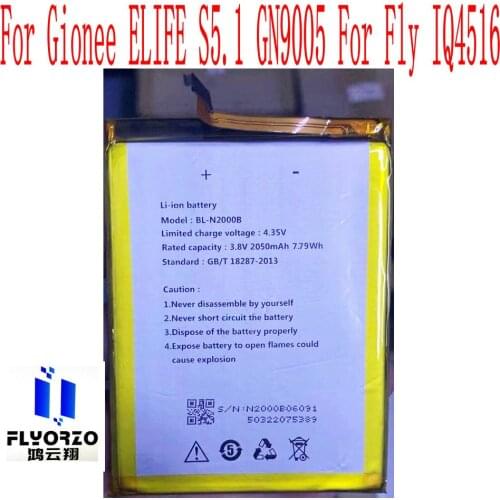 100% Brand New High Quality 2050mAh BL-N2000B Battery For Gionee ELIFE S5.1 GN9005 For Fly IQ4516 Mobile Phone