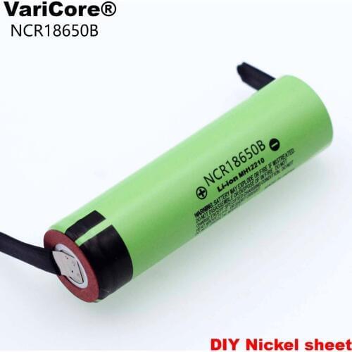 2PCS 100% New Original NCR18650B 3.7 v 3400 mah 18650 Lithium Rechargeable Battery Welding Nickel Sheet batteries