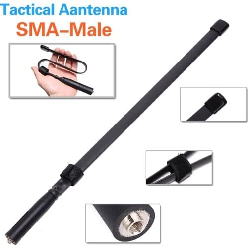ABBREE SMA-Male Connector Dual Band 144/430Mhz Foldable Tactical Antenna For Walkie Talkie Wouxun KG-UV8D TYT MD-380 Ham Radio