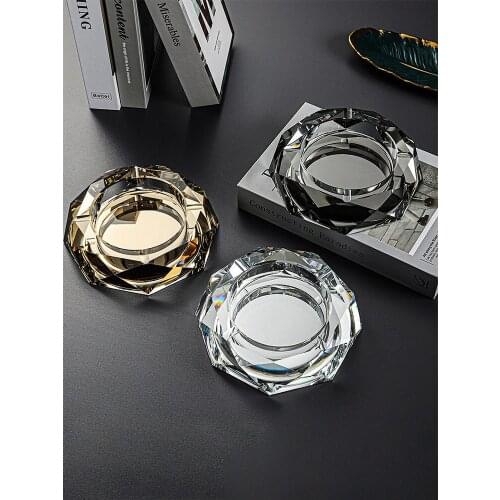 Smoking Accessories Ins Popular Nordic Ashtray Diamond Crystal Glass Ashtray Portable Decorative Cigar Ashtray cenicero portatil