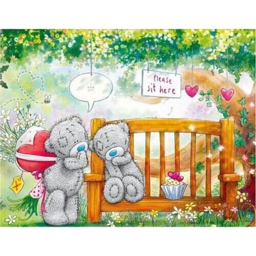 Diamond Painting Bear Cartoon Home Decor Full Drill Square New Arrival Beaded Picture Full Layout Display Handcraft rs2025