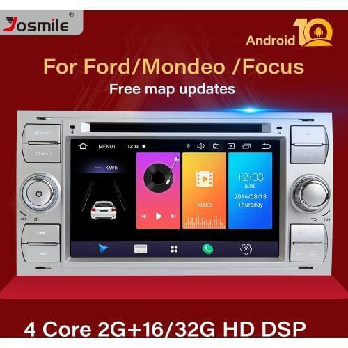 2 din Android 10 Car Radio For Ford Focus 2 3 mk2 Mondeo 4 Kuga Fiesta Transit Connect S-C MAX Multimedia GPS Navi head unit DAB