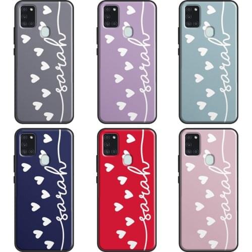 Hearts Name Pink Customized Phone Case For Samsung A52 A12 A32 A72 A20e A21S A51 A71 A11 A31 A10 A20S A30 A40 A50 A70