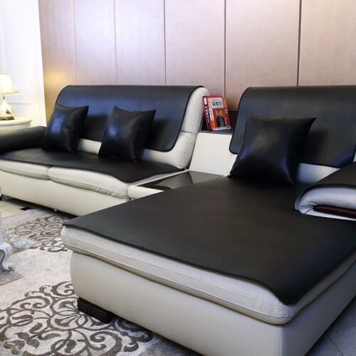 Black washable Leather sofa cushion Four seasons non-slip waterproof European style sofa cover Universal sofa towel Customized