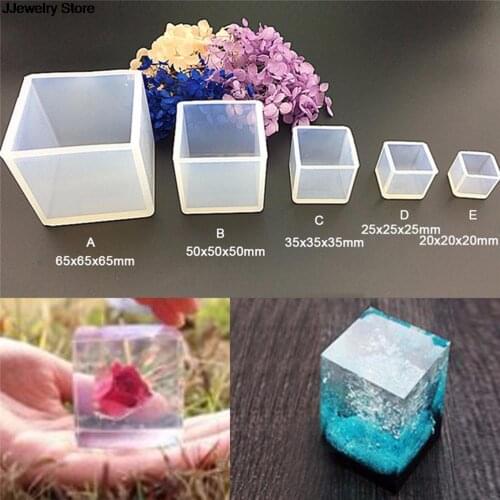 DIY Silicone Pendant Mold Jewelry Making Cube UV Epoxy Resin Mold Casting Mould Craft Jewelry Tools SMALL