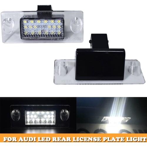 2Pcs No Error LED Rear License Plate Lights For Audi A4 B5 A3 8L Car Styling White Number Plate Lamps