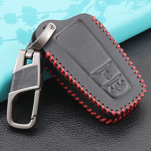 Leather Car Key Fob Cover Case For Toyota CHR C-HR Camry Crown Prado Corolla 2017 Prius 2 Buttons Remote Keyless Accessories