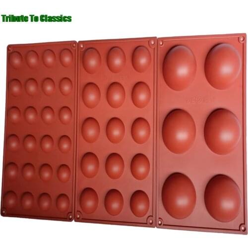 Round Shape Cake Mold Brown Half Ball Sphere Silicone Chocolate Dessert Mould DIY Decorating Cake NEW