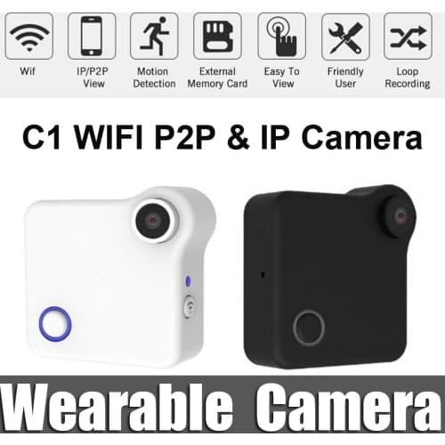 720P Mini Wearable IP Camera Mini Body Camera Motion Sensor P2P WIFI Camera Micro Camera With Magnetic Clip up to 64GB SD Card