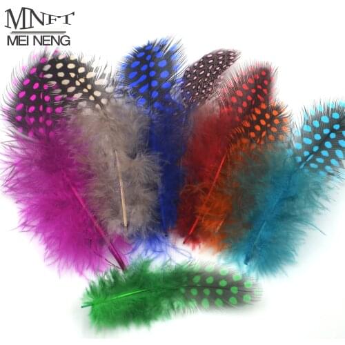 MNFT 50PCS/Lot Mixed Colors Combo Guinea Pearl Chicken Feather For Fly tying Material / DIY Fly Fishing Insect Lure