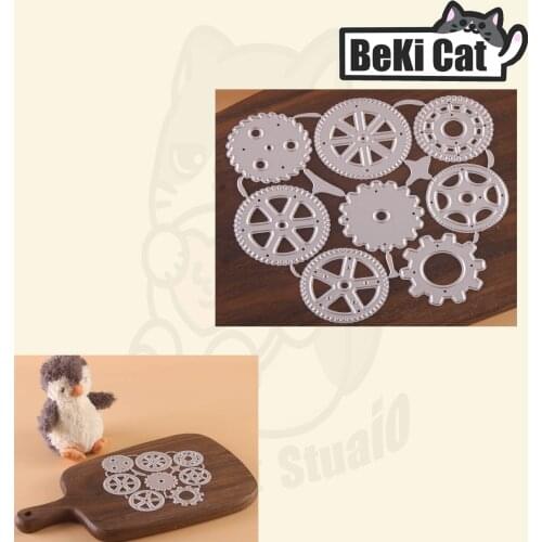 Set of Gears Metal Cutting Dies Stencils for DIY Scrapbooking photo album Decorative DIY Paper Cards