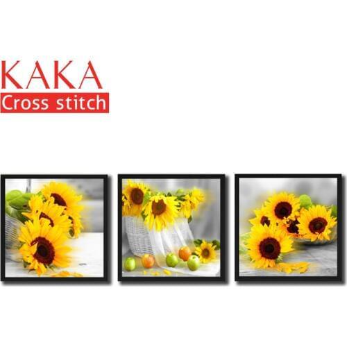 Cross stitch kits,Embroidery needlework sets with printed pattern,11CT-canvas for Home Decor Painting,DMC flowers Full CKF0073