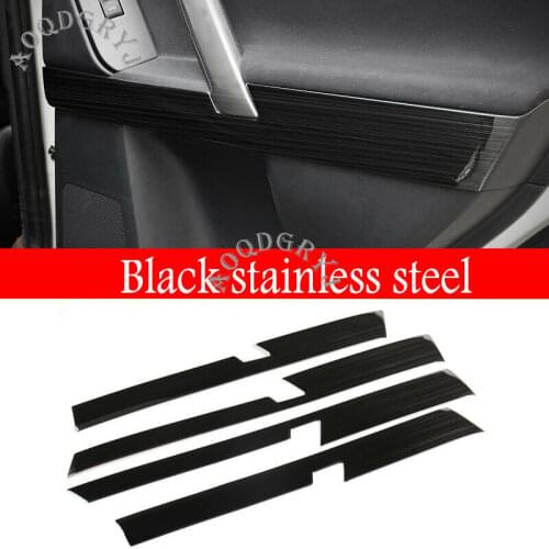Stainless steel Inner door panel trim Strips cover For Toyota Land Cruiser Prado fj150 2010-2019 4pcs Car styling accessories