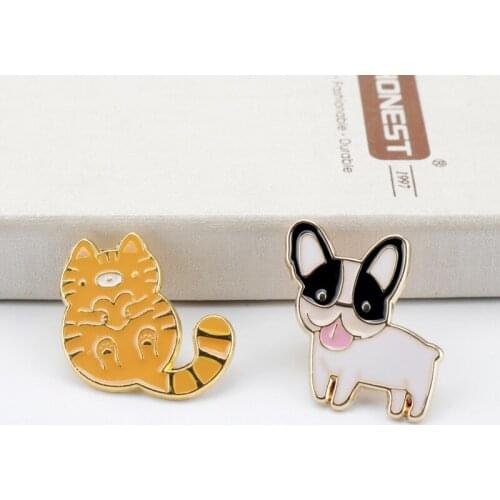New Animal Enamel Pin Welsh Corgi Pembroke Brooch Fat Orange Cats Shape Brooches Badge Lapel Pins Jewelry for Friends