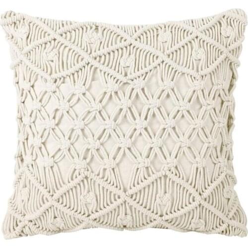 MOMS YARD New Macrame Handmade Cotton Thread Pillowcase Bohemia Moroccan Sofa Cushion Cover Decorative Pillowcase High-end Gift