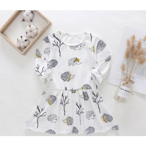 Long Sleeve Baby Girls Dress for Girl Tree Printed 0-2T Newborn Toddler Dresses Kids Casual Clothes Vestido Infantil 24M