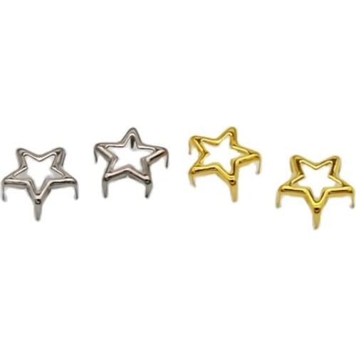 12mm Hollow Out Star Garment Bracelet Rivets Nailhead Claws Stud For Hat Bag Shoe Jeans Leather Craft Clothes Accessories