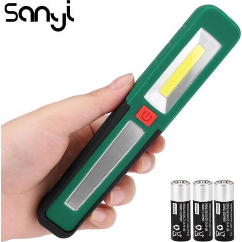 SANYI 3 Modes Portable Lantern LED COB Flashlight Torch Power by 3*AAA Battery for Camping Hunting Working Light