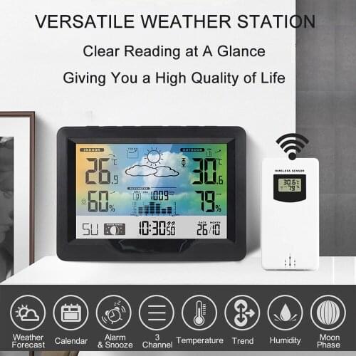 Portable Mini Professional Digital Thermometer Hygrometer Temperature Humidity Gauge Outdoor Indoor Wireless Weather Station