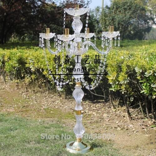 Wedding Centerpiece Metal Candlestick Event Candle Holder Candle Stand Home Decoration Acrylic Candelabra Party Decoration
