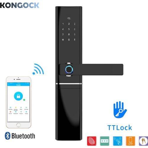Bluetooth TTlock Biometric Fingerprint smart door lock, digital password RFID card & key access for home hotel apartment airbnb