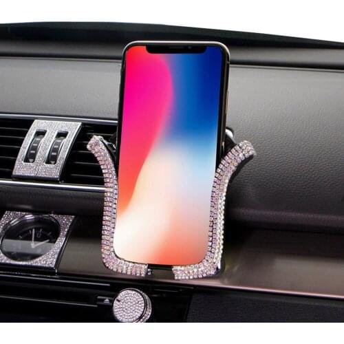 Universal Car Phone Holder Car styling Crystal Rhinestone Car Air Vent Mount Clip Cell Phone Holder Car Holder Car Accessories