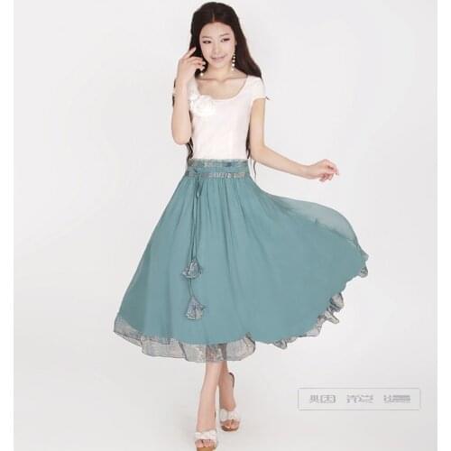 2018 Summer New arrive Skirt Women A line swing chiffon Skirts