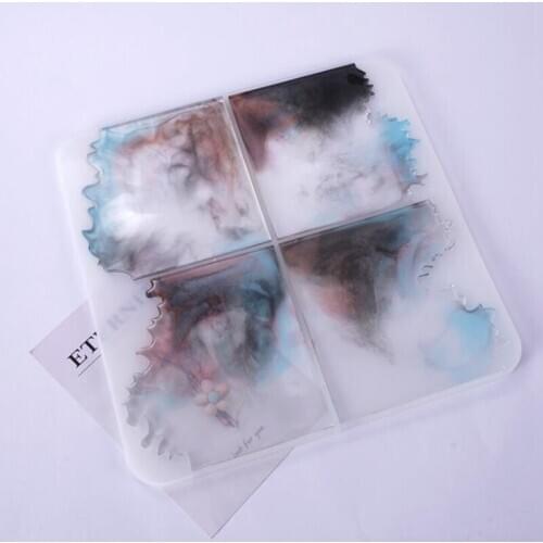 1PCS transparent silicone mold Geometry irregular table coaster mold DIY water drop table decoration silicone mold