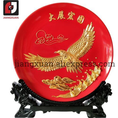 24k gold foil 10inch porcelain decorative ornaments plates for living room