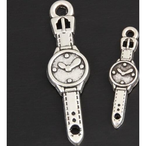 50pcs Tibetan Silver Color Smile Watch Charms Pendants Jewelry Making Handmade Diy Jewelry Findings A2796