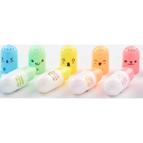 300 pcs/lot Capsules Vitamin Pill Highlighter Cartoon Animal Drawing Painting Art Marker Pen School supplies Stationery gift
