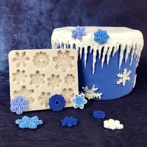 3D Christmas Decoratio Snowflake Lace Chocolate Party DIY Fondant Baking Cooking Cake Decorating Tools Silicone Mold