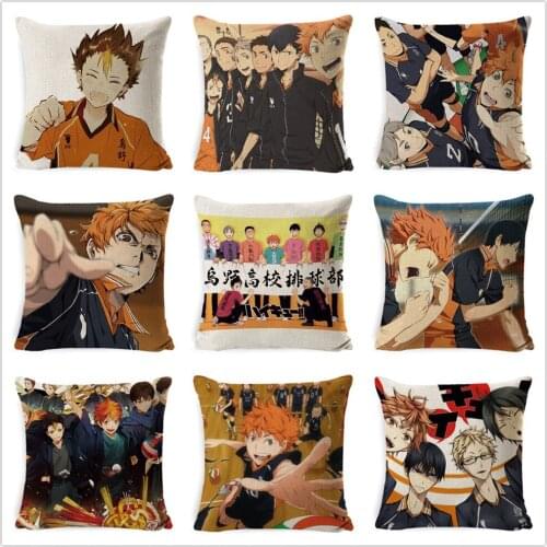 45x45cm Anime Haikyuu!! Silk Pillowcase Pillow Case Cover Home Decorative Cushion Seat Bedding Cushion Cover