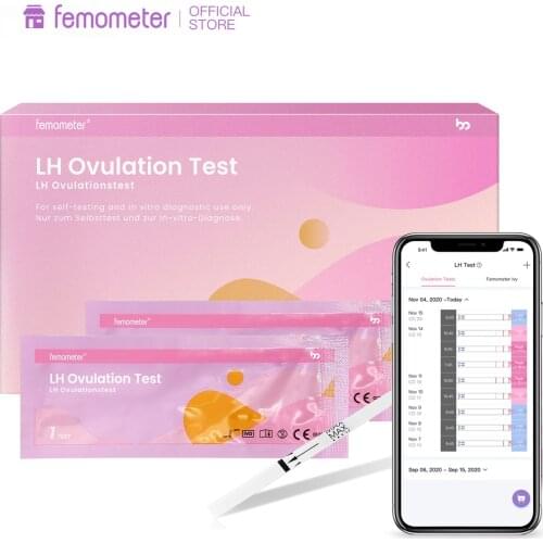 50 PCS Femometer Ovulation Test Strips Kit LH OPK Sensitive Fertility Predictor Testing Sticks Accurate Results with App