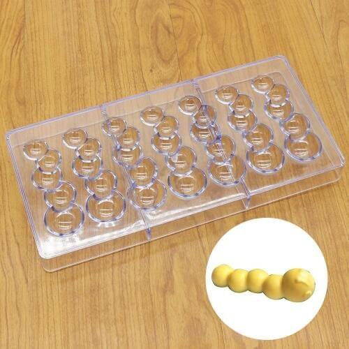 7 Even Caterpillars Polycarbonate Chocolate Mold 3D Candy Fondant Cake Mold DIY Kitchen Baking Mould Pastry Tools