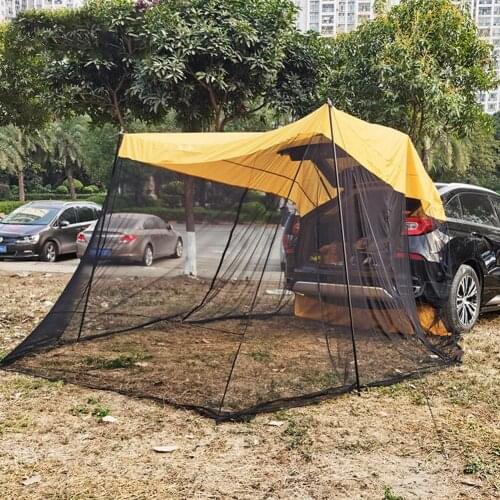 Car Awning Rooftop Tent Sun Shelter Rainproof Car Trunk Tent With Mosquito Net Camping Canopy SUV Extension Sunshade For Travel
