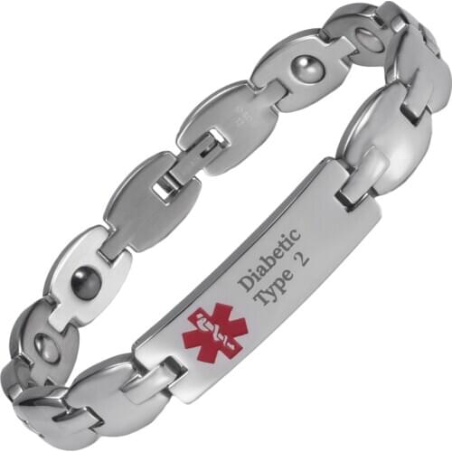 Wollet Jewelry Rivaroxaban Lymphoedema Apixaban Diabetic Epilepsy Stainless Steel Magnetic Medical Alert ID Bracelet Bangle