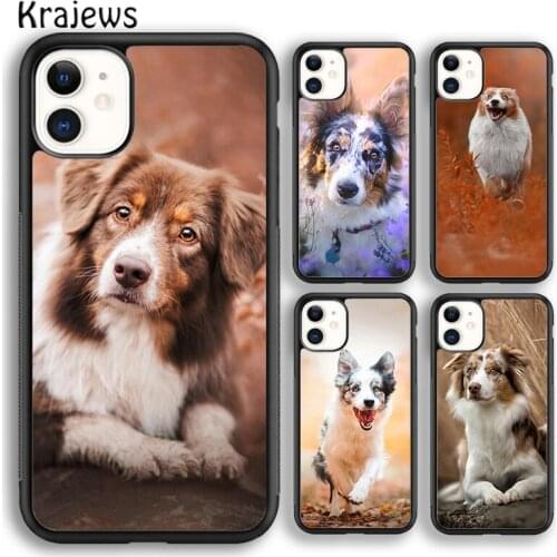 Krajews Australian Shepherd Puppy Dog Phone Case Cover For iPhone 5s SE 2020 6s 7 8 plus X XS XR 11 12 mini pro max coque Shell