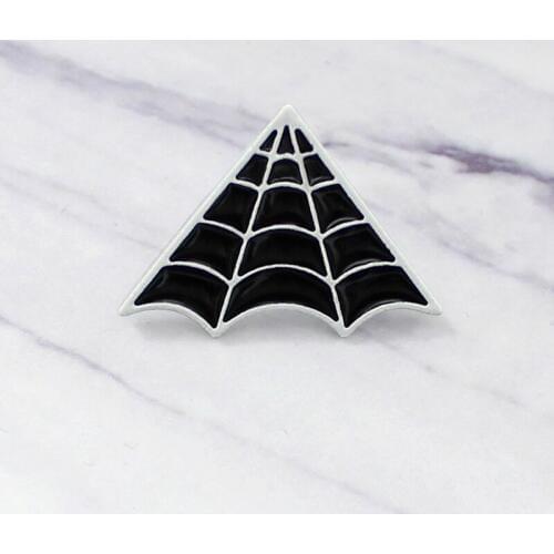 Black Spider Web Triangle Brooch Shirt Leisure Collar Accessories Brooch For Women Men Clothing Vintage Accessories Gift