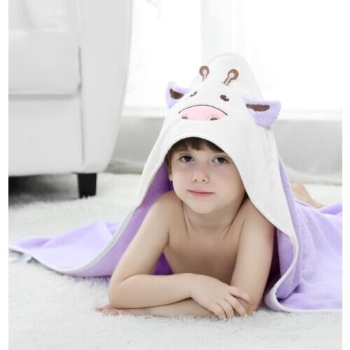 2020 Autumn Baby Boys Children Beach Towel Girls Hoodie Christmas Poncho Kids Bath Towel Cartoon Animal Swimming Bathrobe Cotton