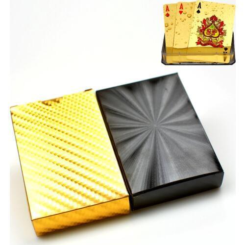 2 Pcs/set Quality Plastic Poker Waterproof Black Gold Playing Cards Limited Edition Collection Diamond Poker Cards Creative Gift