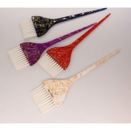 3pcs/set Crystal Hair Dye Brushes Soft Colored Bristles Hair Coloring Highlight Hairbrush Make Up Comb Hairdresser Styling 1521